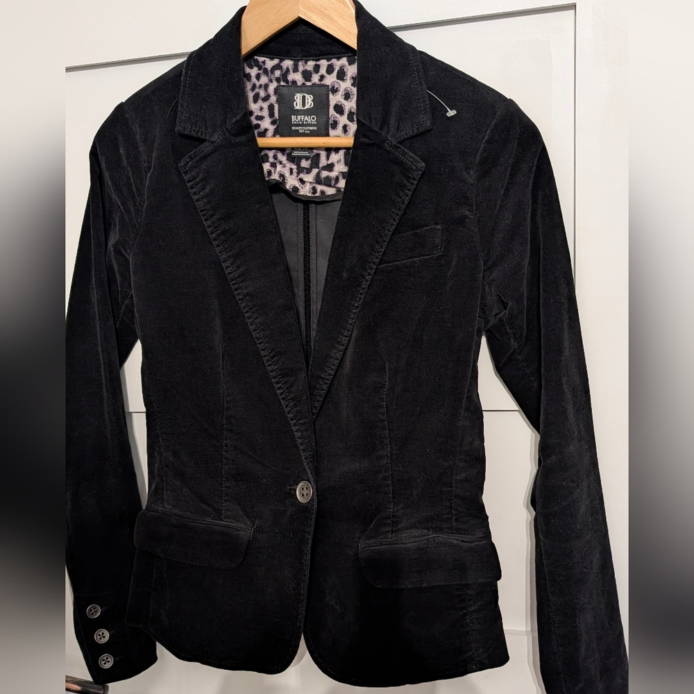 David Bitton Buffalo Velvet Black Blazer Nicolette Xs Nwot
